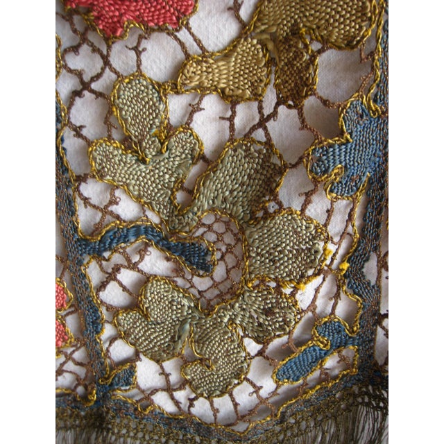 Textile French Embroidered 1920 Table Runner For Sale - Image 7 of 10