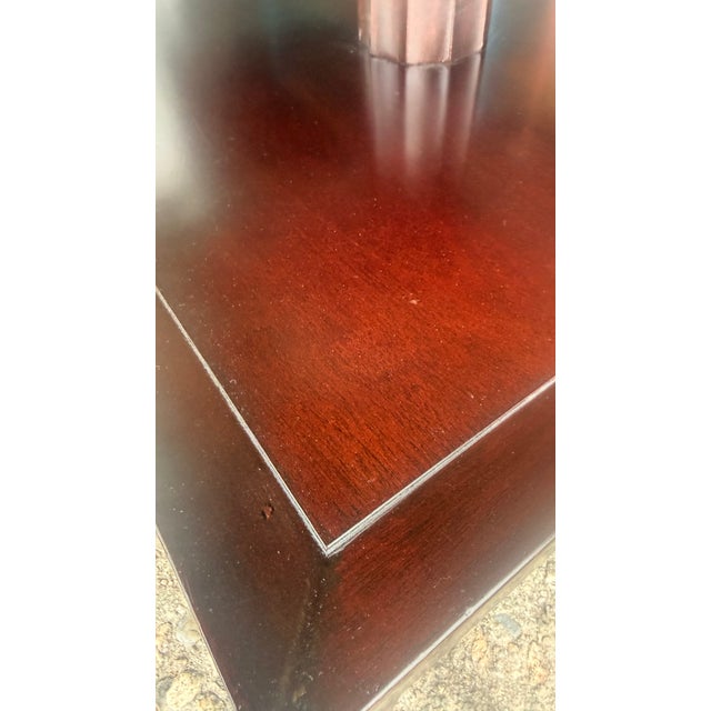 Pair of Barbara Barry for Baker Furniture Two-Tier Mahogany Side Tables For Sale - Image 12 of 17