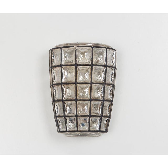 Metal Wall Lights in Iron & Glass attributed to Limburg, Germany, 1960s, Set of 2 For Sale - Image 7 of 11