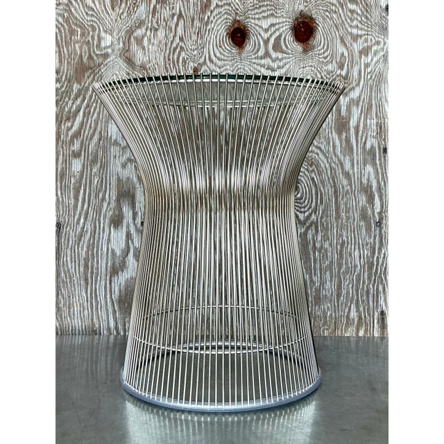 Mid-Century Modern Vintage Chrome Side Table After Platner For Sale - Image 3 of 9
