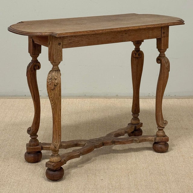 18th Century French Hand-Carved Side Table in Stripped Oak For Sale - Image 10 of 18