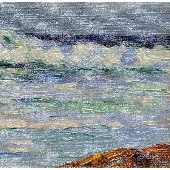 Early 20th Century California Impressionist Point Lobos Seascape by Francis S. Dixon (1879–1967) For Sale - Image 4 of 6