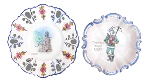 French & Italian Decorative Plates, Set of 2