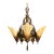 1930s Mid-West Mfg. Soleure Series Art Deco 6-Light Slip Shade Chandelier in Cast Bronze For Sale