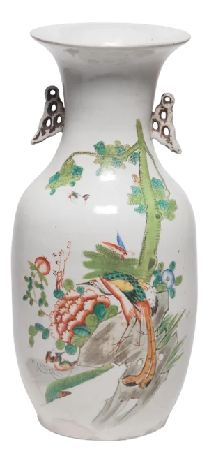 Chinese Springtime Phoenix Tail Vase, circa 1900