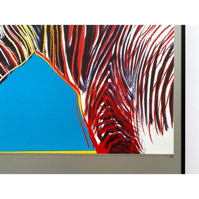 Andy Warhol Foundation Vintage 1999 Lithograph Print Framed Pop Art Poster " Endangered Species : Grevy's Zebra " 1983 For Sale - Image 11 of 12