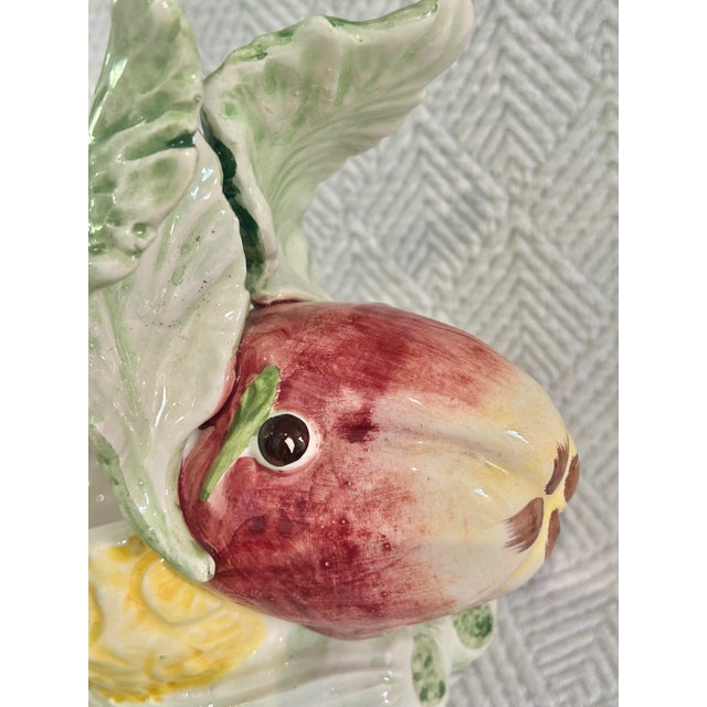 VIETRI 2006 Vietri Italy Bunny “Botanical Animals Collection” Rabbit Tureen With Lid and Ladle For Sale - Image 4 of 12