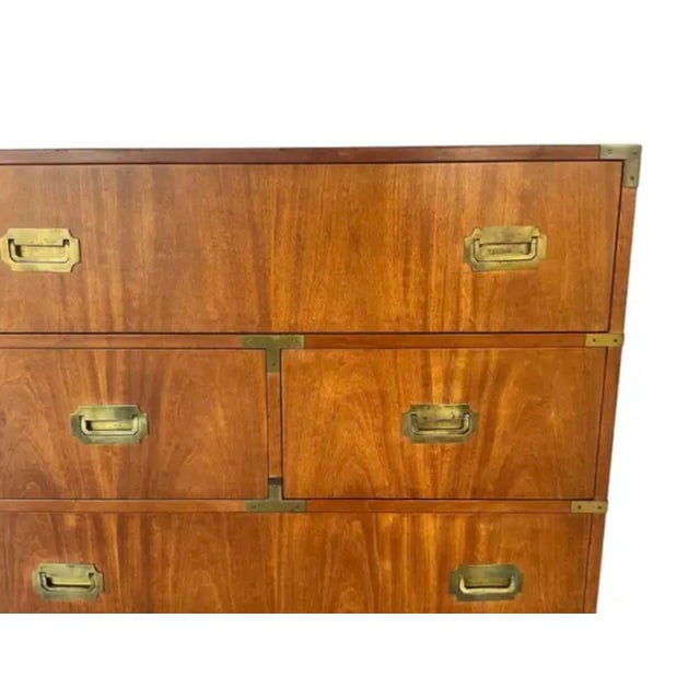 Walnut Campaign Chest of Drawers For Sale - Image 4 of 15