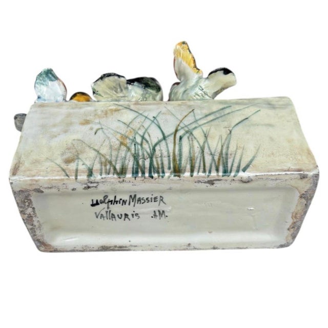 Ceramic 19th Century Majolica Birds Jardinière Delphin Massier For Sale - Image 7 of 7