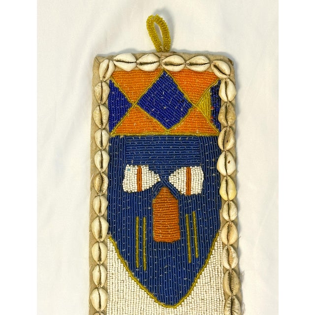 Textile Vintage African Yoruba Diviner Hand Beaded Sash With Snake and Lizard Motifs/ Wall Hanging For Sale - Image 7 of 12