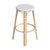 2020s Tobias 30 in. Seat Height Round Rattan Backless Bar Stool, White/Gray Dot / Natural Rattan Frame For Sale - Image 5 of 8