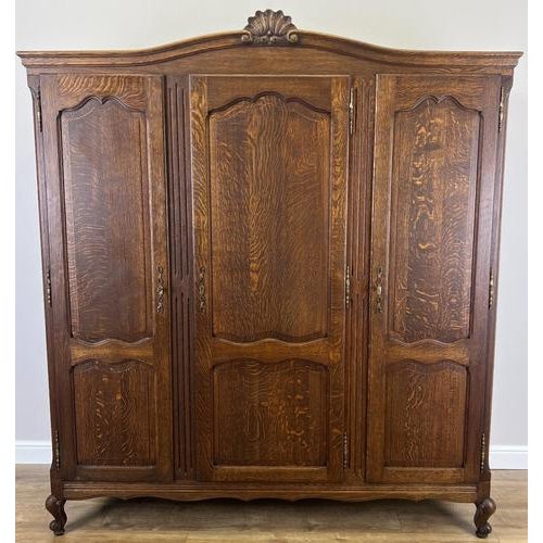 Vintage French Louis XVI Style Wardrobe in Oak For Sale - Image 13 of 13