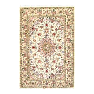 2020s Ivory Persian Isfahan Silk & Wool For Sale