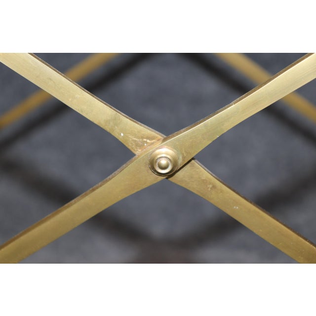 1950s Maison Jansen Style Directoire Granite Top & Brass End Table For Sale - Image 5 of 10