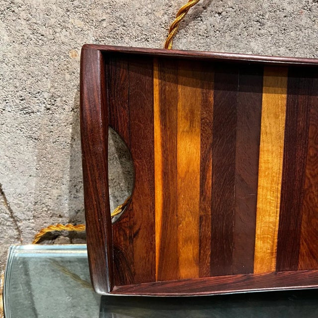 Wood Mid-Century Modern Serving Tray by Don S. Shoemaker, 1980s Exotic Woods For Sale - Image 7 of 13