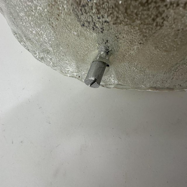 Bubble Iced Glass Ceiling Lamp from Hillebrand, 1970s For Sale - Image 6 of 7