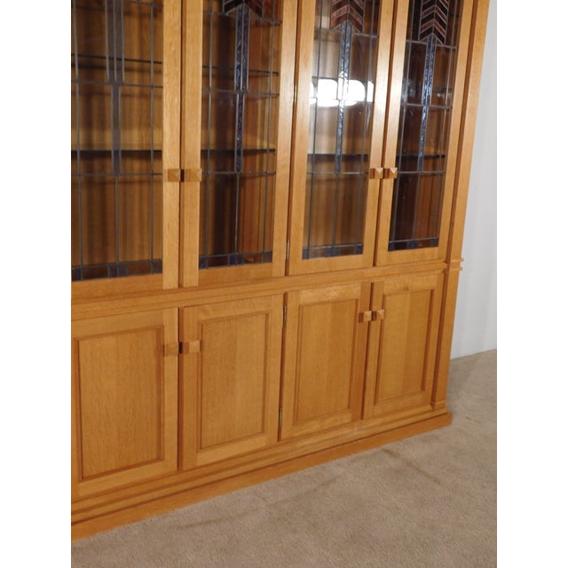 Frank Lloyd Wright Style Tiger Oak China Display Cabinet by Swartzendruber For Sale - Image 9 of 18
