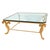 Hollywood Regency Monumental Gilt Iron Coffee Table With Scroll Detail and Beveled Glass Top For Sale - Image 3 of 4