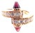 1990s Cartier Menotte Rose Gold Diamond Rhodolite Band Ring, Size 5.75 For Sale
