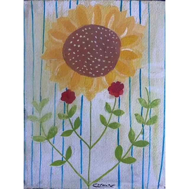 Sun Flower is a painting realized by Claude Decamps in the 1970s Oil painting on cardboard canvas. Hand-signed on the...
