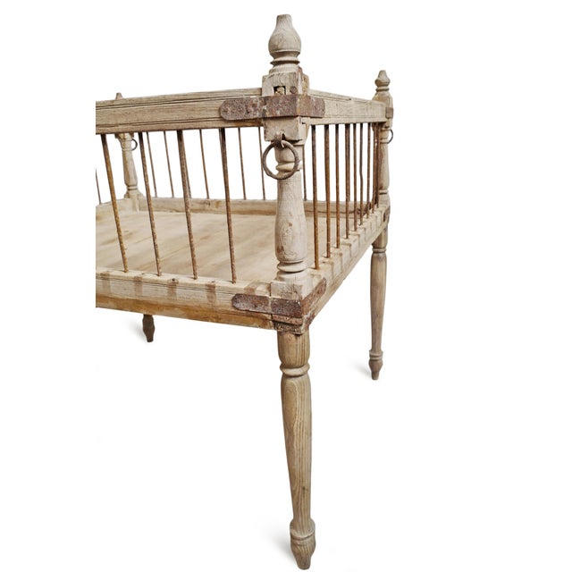 Early 20th Century Antique India Bleached Teak & Iron Display Table For Sale - Image 5 of 5