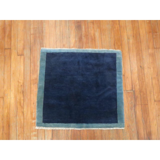 Blue Vintage Chinese Minimalist Rug - 2'3" x 2'5" For Sale - Image 16 of 18