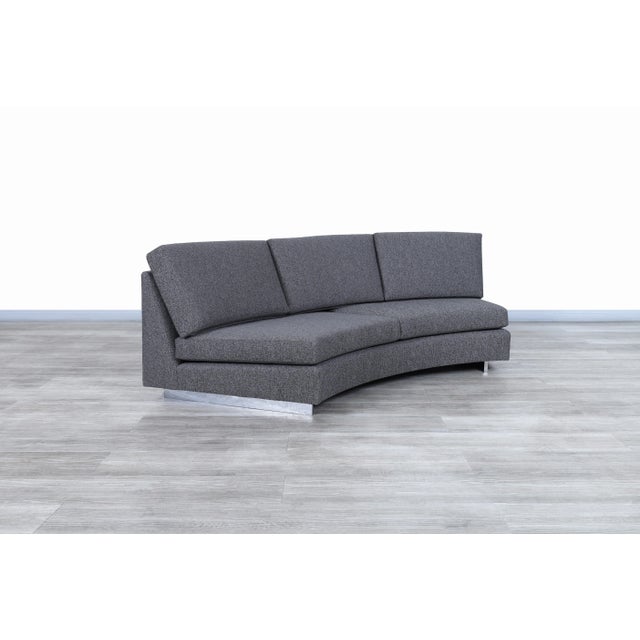 Charcoal Mid-Century Modern Circular Sectional Sofa Attributed to Milo Baughman ,1970s For Sale - Image 8 of 10