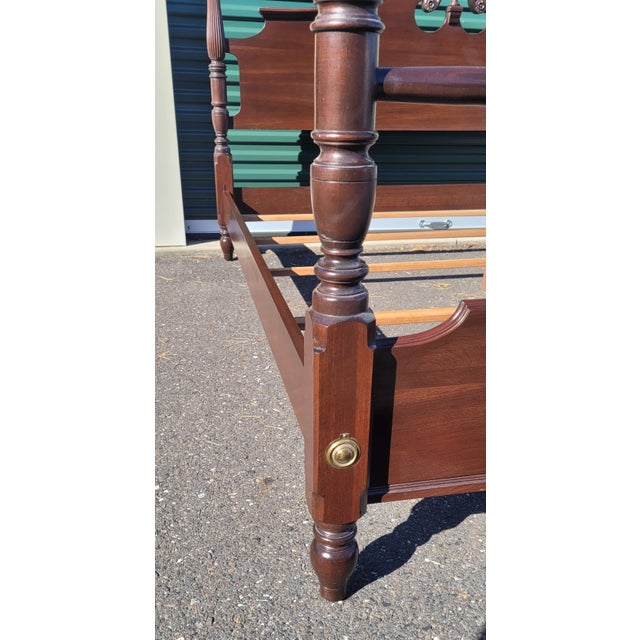 Late 20th Century Ethan Allen Georgian Style Four Post King Bed For Sale - Image 11 of 14