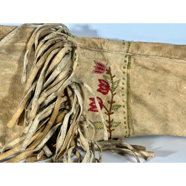 Antique Native American Cree Indian Embroidered Rifle Scabbard For Sale - Image 6 of 10