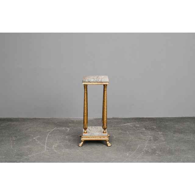 Antique-Style Flower Pedestal with Marble For Sale - Image 6 of 18