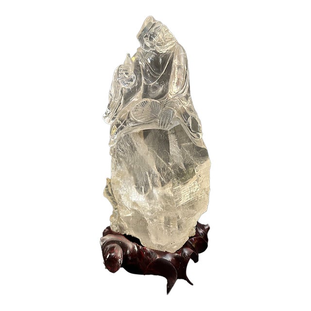 Early 20th Century Rock Crystal Quartz High Priest on Mountain For Sale
