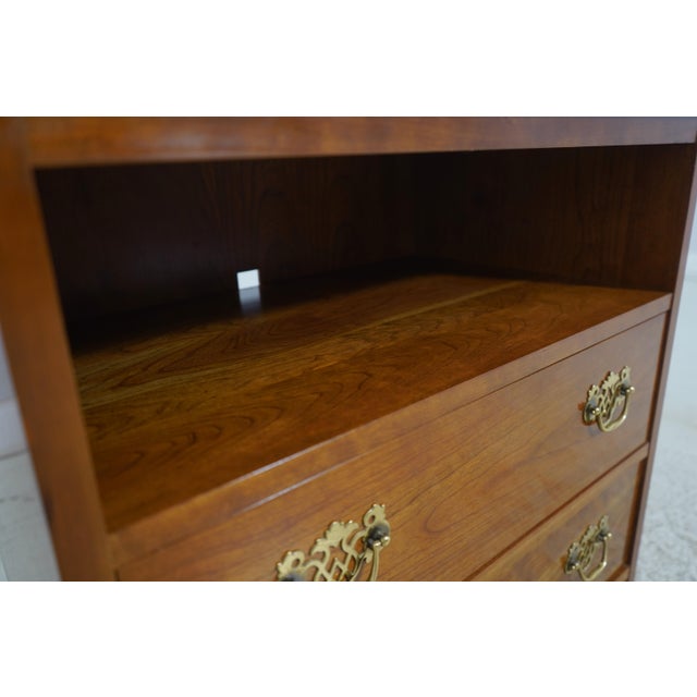 1990s Stickley Cherry 2 Drawer Tv or Printer Stand For Sale - Image 5 of 12