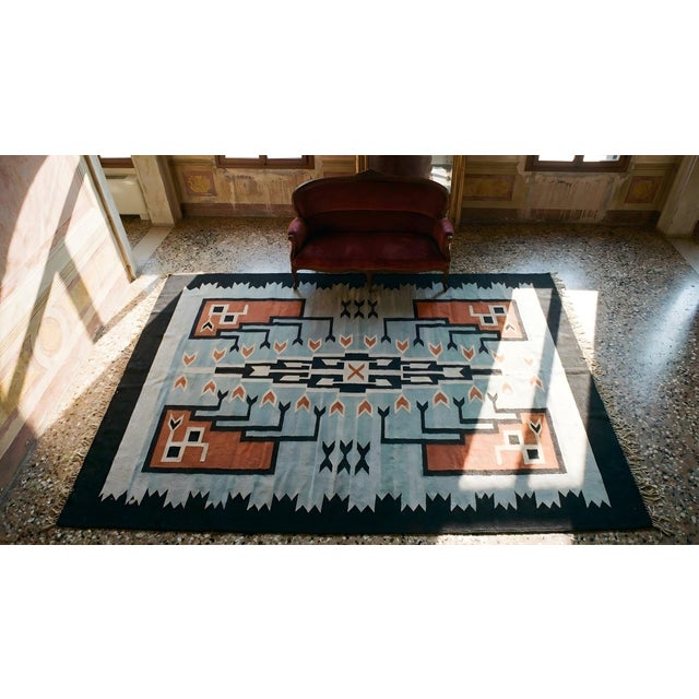 1930s Chimayo Southwestern Style Carpet ( 7'2" x 11'2" - 230 x 340 ) For Sale - Image 13 of 14