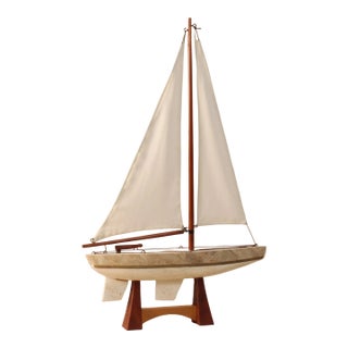 1980s Tessellated Stone Sailboat Model For Sale