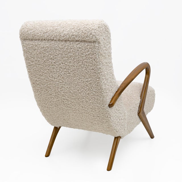 Wood Mid-Century Modern Italian Bouclè Armchairs attributed to Paolo Buffa, 1950s, Set of 2 For Sale - Image 7 of 9