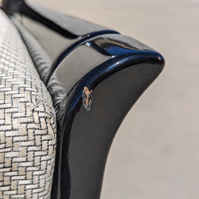 Set of Six Italian Postmodern Dining Chairs – Black Lacquer and Solid Wood, 1980s For Sale - Image 14 of 18
