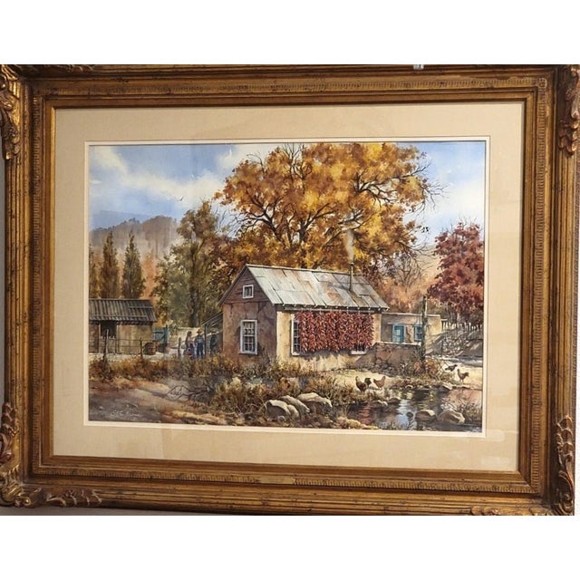 Paint "Wall of Fire" New Mexico Original Watercolor by Stefan Kramer For Sale - Image 7 of 13