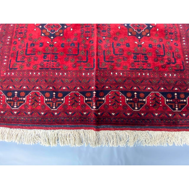 2020s Afghan Khal Mohammadi Beljik Wool Rug in Deep Red For Sale - Image 5 of 11