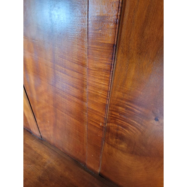 Antique Armoire / Wardrobe English Oak With Beveled Mirror Doors For Sale - Image 9 of 18
