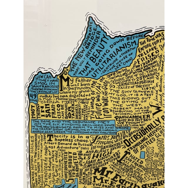 Black Ian Huebert for Rumpus Literary City Map of San Francisco, Framed For Sale - Image 8 of 12