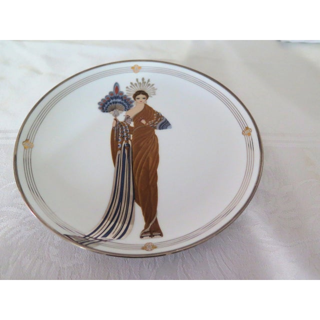 Erté Art Nouveau Artist Arte' Hand Painted Porcelain Plate For Sale - Image 4 of 5