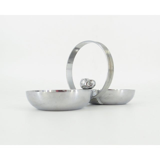 Metal Art Deco Chrome Nut Dish With Handle by Chase For Sale - Image 7 of 10