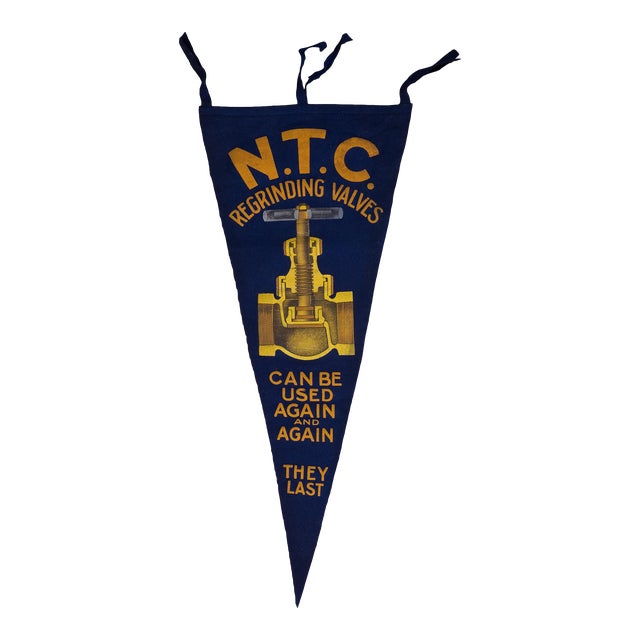 n.t.c. Regrinding Valves Advertising Pennant For Sale