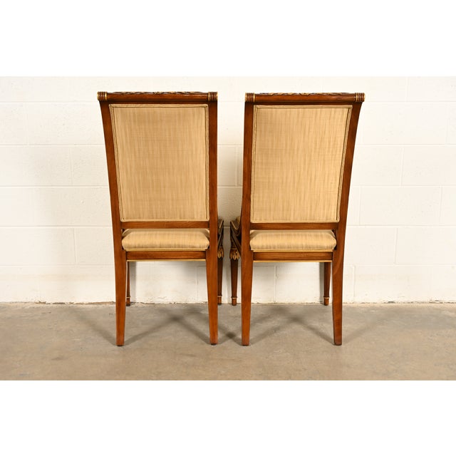 Karges French Regency Louis XVI Carved Walnut and Gold Gilt Side Chairs or Dining Chairs | Pair For Sale - Image 10 of 14