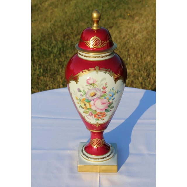 Mid 20th Century Hand Painted Limoges Covered Urn Signed by the Artist For Sale - Image 12 of 13