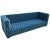 Custom Capitone "Carmen" Tufted Blue Green Velvet Sofa For Sale - Image 11 of 11