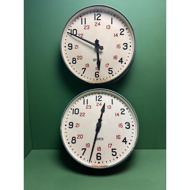 1940s Welsh Railway Clocks by Gents of Leicester, 1950s For Sale - Image 5 of 11