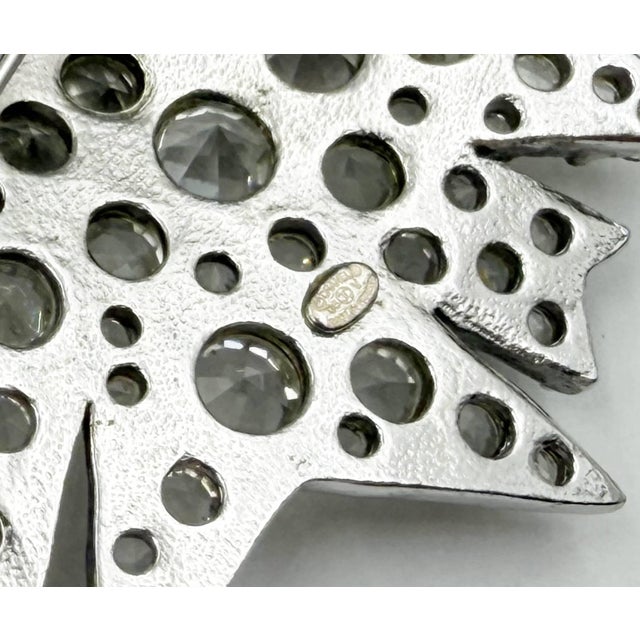 2000 - 2009 Chanel Silver CC Star Round Crystal Large Brooch For Sale - Image 5 of 5