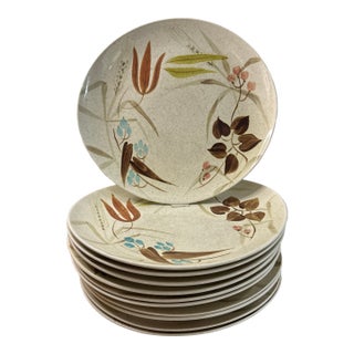 1950s Mid-Century Modern Red Wing Random Harvest Plates - Set of 11 For Sale