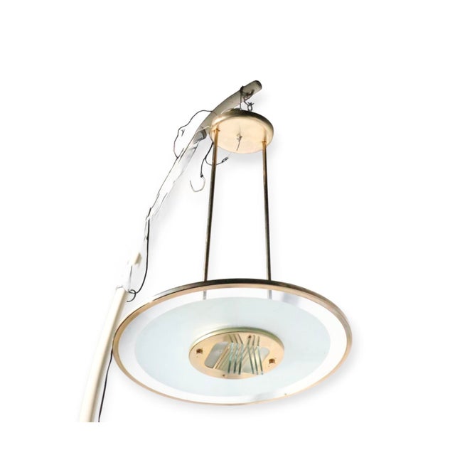 1980s Art Deco Revival Hollywood Regency Style Saucer Halogen Chandelier For Sale In New York - Image 6 of 16